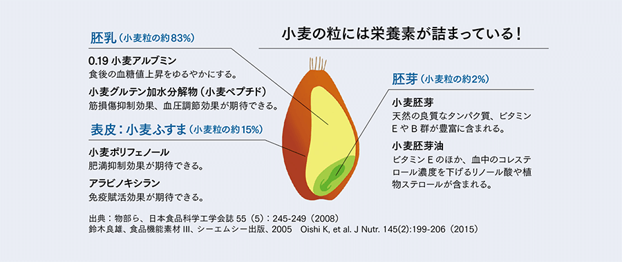 小麦の粒には栄養素が詰まっている！