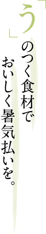 鰻、梅干し。「う」のつく食材でおいしく暑気払いを。