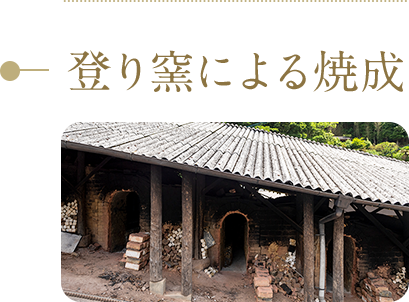 登り窯による焼成